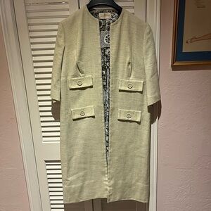 Vintage Saks Fifth Avenue Cream Car Coat  Coat fully lined